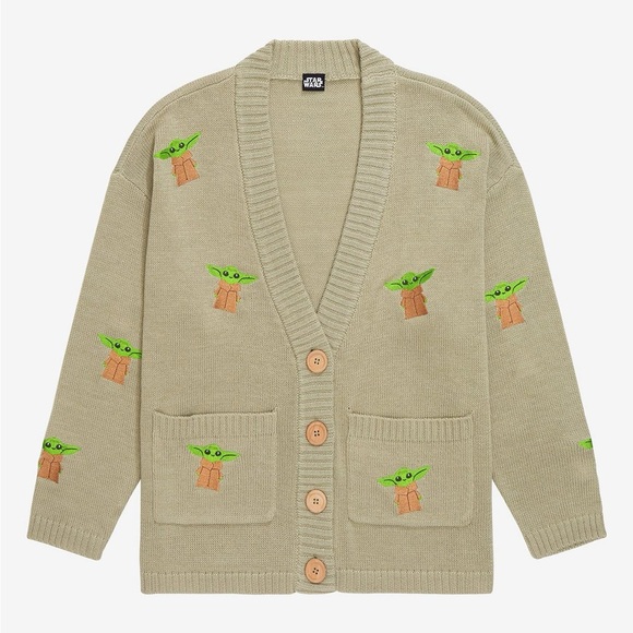 Star Wars The‎ Mandalorian The Child Embroidered Cardigan - BoxLunch Exclusive - Picture 1 of 5